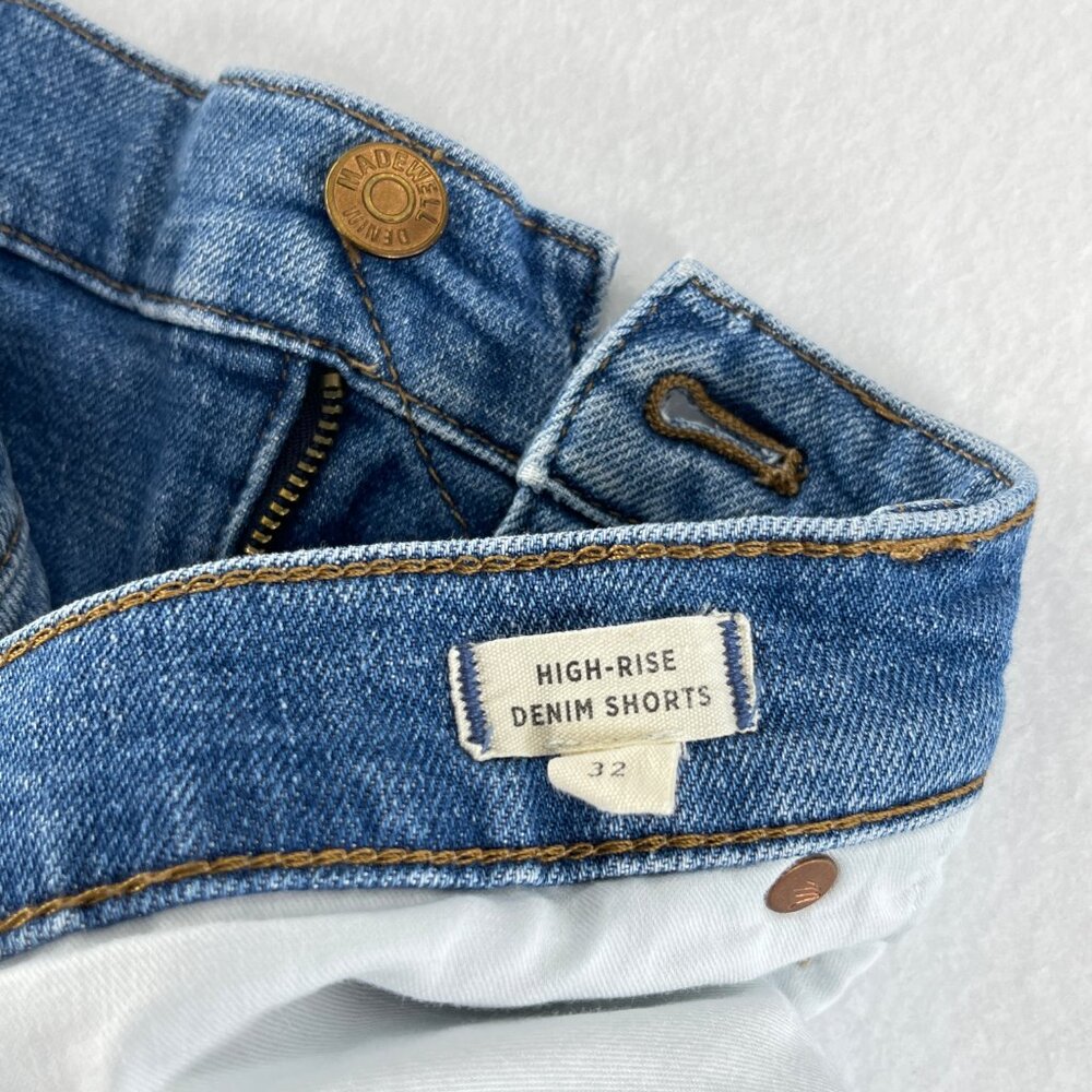 SOLD MADEWELL Womens Size 32 High Rise Denim Jean Shorts Magic Pockets - Picture 9 of 16